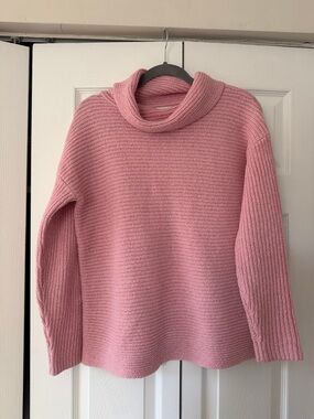 J. Crew Pink Cowl Neck Knit Sweater